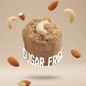 Sugar-free dessert with nuts on a beige background