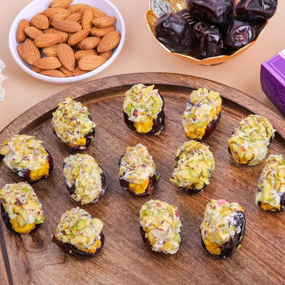 Afghan Meva tray from Mithdi, featuring rich dry fruits, ideal for corporate sweets gift India and buy sweets gift online.